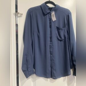 Torrid Lizzie Georgette button up long sleeve blouse size 0(12)